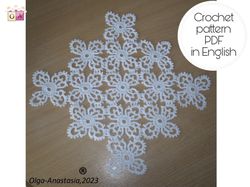 Irish crochet doily , table decor crochet pattern ,  decor crochet pattern , crochet pattern , crochet flower pattern .