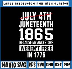 Juneteenth Day My Ancestors Weren't Free in 1776 Svg, July 4th Gift Png File, American Pride Gift SVG PNG