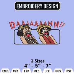 Luffy vs Ushop Embroidery Designs, Luffy Logo Embroidery Files, One Piece Machine Embroidery Pattern, Digital Download