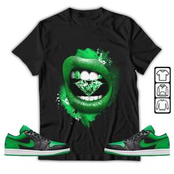 Diamond Lips Unisex Sneaker Shirt, Lucky Green 1s Tee, Jordan 1 Lucky Green T-Shirt, Hoodie, Sweatshirt, Tanktop