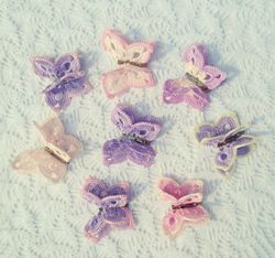 Crochet butterflies table numbers for wedding party decoration butterfly brooch hair ornaments