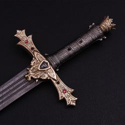 custom handmade damascus steel dagger hunting swords with lreather sheath hand forged swords gift swords mkmk3930m