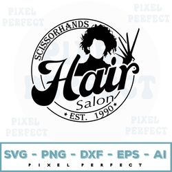 Scissorhands Hair Salon Svg, Edward Scissorhands Svg, Retro Halloween Svg, Halloween Gift, Horror Svg