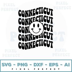 Connecticut Smiley svg, Smiley svg, Smiley Face png, Retro Smiley svg, Have a Good Day Smiley, Cricut Cut File, Sublimat
