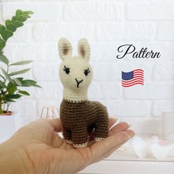 Baby LLama crochet pattern amigurumi. Crochet little Llama amigurumi pattern. Crochet animals baby alpaca.