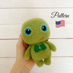 Crochet turtle toy amigurumi pattern. Crochet pattern baby turtle. Crochet patterns toy