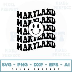 Maryland Smiley svg, Smiley svg, Smiley Face png, Retro Smiley svg, Have a Good Day Smiley, Cricut Cut File, Sublimation