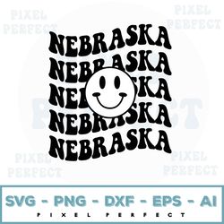 Nebraska Smiley svg, Smiley svg, Smiley Face png, Retro Smiley svg, Have a Good Day Smiley, Cricut Cut File, Sublimation