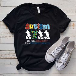 Autism Awareness Shirt - Autism Awareness Month - Autism Gift - Mickey Mouse Shirt - Motivational Tee - Tee For Autism M