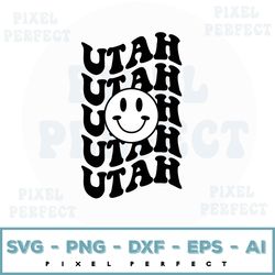 Utah Smiley svg, Smiley svg, Smiley Face png, Retro Smiley svg, Have a Good Day Smiley, Cricut Cut File, Sublimation Fil
