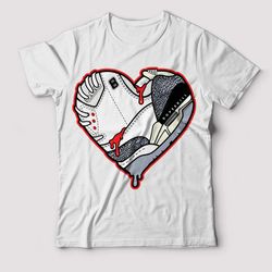 Heart Unisex Sneaker Shirt, Retro White Cement Reimagined 3s Tee, White Cement Reimagined 3s Dope Skill T-Shirt, Hoodie