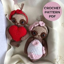 Crochet sloth pattern, crochet tutorial, sloth plushie, crochet toy, Crochet Sloth plush pattern, amigurumi English Cute