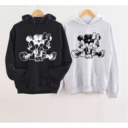 Disney Vintage Mickey/Minnie Sketch Sweatshirt,Matching Couple Disney Sweater,Disney Fun Matching,Cute Couple Mickey/Min