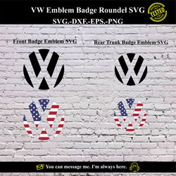 VW Emblem Badge Roundel SVG Vector Digital product - instant download