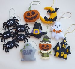 cute halloween decorations, halloween tray decor, home decor, bat, pumpkin, scary ornaments, ghost, bat