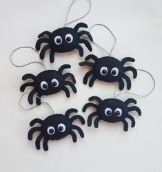 cute halloween decorations, spider, halloween tray decor, home decor, scary ornaments, set spider ornaments