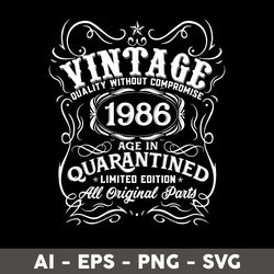 Vintage 1986 Age In Quarantined All Original Parts Svg, Vintage 1969 Birthday Svg, Birthday Svg - Digital File