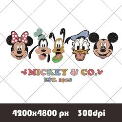 Vintage Mickey & Co Est 1928 PNG, Funny Mickey And Friends PNG, Disney Family PNG, Disney Trip, Disney Character PNG