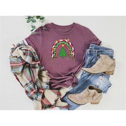Candy Cane Rainbow Christmas Shirt, Christmas Tree Shirt, Candy Cane Lover Shirt, Christmas Gift, Family Shirt, Christma