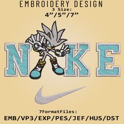 Nike Silver the Hedgehog Embroidery Designs, Sonic the Hedgehog Embroidery Files, Cartoon Machine Embroidery Pattern