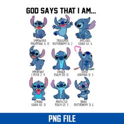 God Says That I Am Stitch Png, Disney Stitch Png, Disney Png Digital File