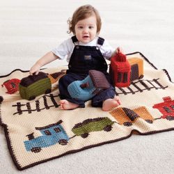 Train Afghan Crochet pattern-Train Stuffed Toy-Afghan Gift for Baby-instructions Digital PDF
