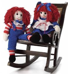 Toys Crochet Patterns - Red headed Twins Betsy and Billy- Stuffed Toy Vintage patterns Digital PDF