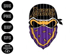 Lakers Skull-Layered Digital Downloads for Cricut, Silhouette Etc.. Svg| Eps| Dxf| Png| Files