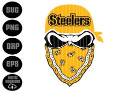 Steelers Skull-Layered Digital Downloads for Cricut, Silhouette Etc.. Svg| Eps| Dxf| Png| Files