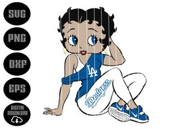 Dodgers Betty Boop-Layered Digital Downloads for Cricut, Silhouette Etc.. Svg| Eps| Dxf| Png| Files
