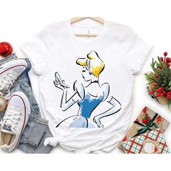 Cinderella Sketch Portrait Shirt / Disney Princess T-shirt / Walt Disney World Tee / Disneyland Family Vacation Trip / M