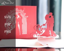pop up wedding card svg | pop up card svg | bride and groom svg | mr and mrs svg | greeting card svg | paper soul craft