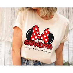 Custom Grandma Minnie Mouse Ears with Bow Shirt / Disney Grandmother T-shirt / Mother's Day Gift Ideas / Walt Disney Wor