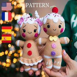 Amigurumi patron espaol Gingerbread man and girl. Amigurumi pattern crochet gingerbread man. hkelanleitung deutsch