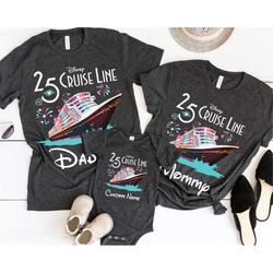 Personalized Disney Cruise Line 25th Silver Anniversary Shirt / Disney Cruising Trip T-shirt / Custom Disney Family Dadd