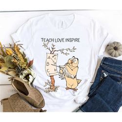 Winnie The Pooh Owl Teacher Teach Love Inspire Shirt / Disney Teacher Appreciation T-shirt / Funny Teaching Gift / Disne
