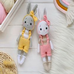 crochet pattern zoe the bunny pdf, easter bunny or rabbit amigurumi, crochet toy animal pattern, easter crochet decor