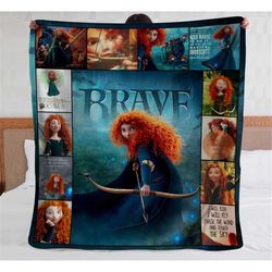 Merida Brave Fleece Blanket, Disney Princess Sofa Blanket, Walt Disney World, Bedding Decor, Magic Kingdom Throw Blanket