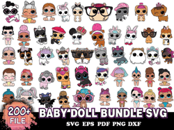 200 files baby doll bundle svg, baby doll svg