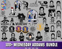 100 file Wednesday Addams bundle SVG