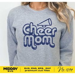 Cheer Mom Svg, Dxf Eps Png, Megaphone Svg, Cheer Cone, Retro Cheer Mom Shirt Design, Cheer Svg Cricut, Sublimation, Chee
