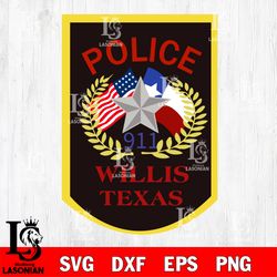 Willis Police Department badge svg, digital download
