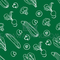 PALEO GREEN Healthy Food Low Carb Diet Seamless Pattern Print