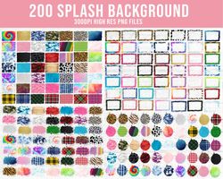 200 files Splash Background PNG file