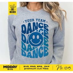 Dance Smiley Face, Svg Png Dxf Eps, Dance Team Template, Dance Shirts, Dance Mom, Cricut, Silhouette, Sublimation, Dance