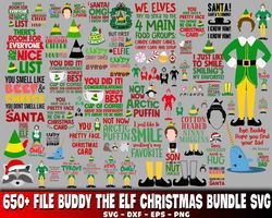 650 file Buddy The Elf Christmas bundle svg