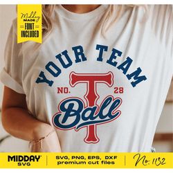 Tball Team Template, Svg Png Dxf Eps Ai, Tball Mama Svg Png, Tball Team Shirt Design, T-ball Svg Png, Cricut Cut File, S