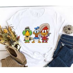 Cute Chibi The Three Caballeros Shirt / Donald Duck Panchito Jose Tee / Walt Disney World T-shirt / Disneyland Mexico Me