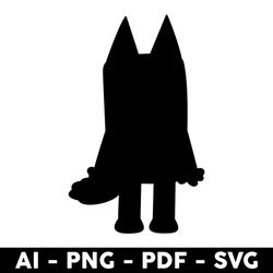 Bluey Silhouette Svg, Bluey Heeler Dog Svg, Bluey Svg, Bluey Dog Svg, Dog Svg, Cartoon Svg - Digital File