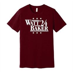 Watt & Baker '24 - Political Campaign Parody Tee - Football Legends For President Fan Shirt S M L XL XXL 3XL Lots of Col